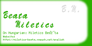 beata miletics business card